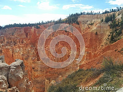 Large area of rock formations at Bryce Canyon National Park Stock Photo