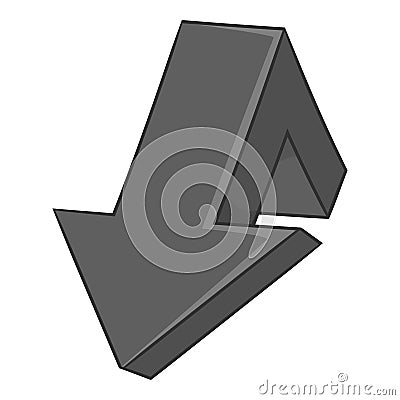 Large arrow shows down icon, monochrome style Cartoon Illustration