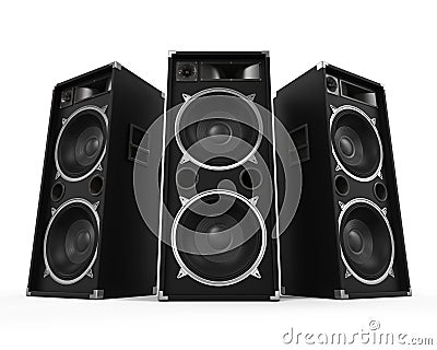 Large Audio Speakers Stock Photo