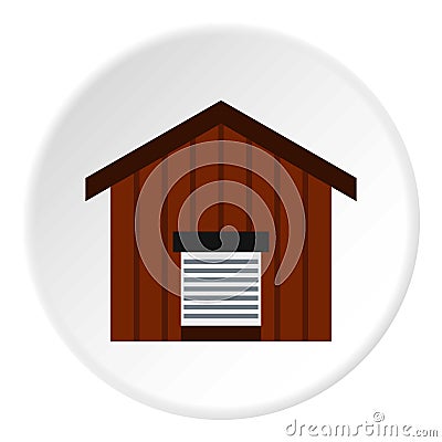 Large barn icon, flat style Vector Illustration