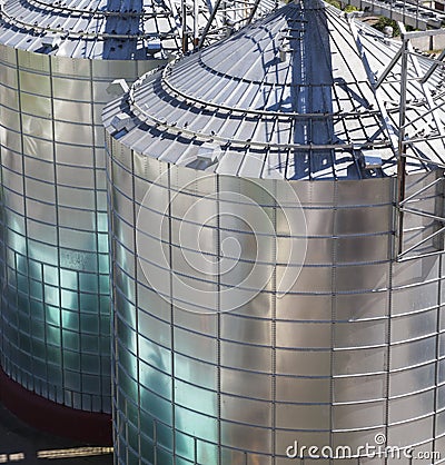 large barrel silos Stock Photo