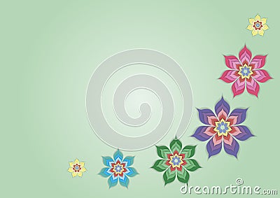 Large beautiful flowers on a black background. Vector Illustration