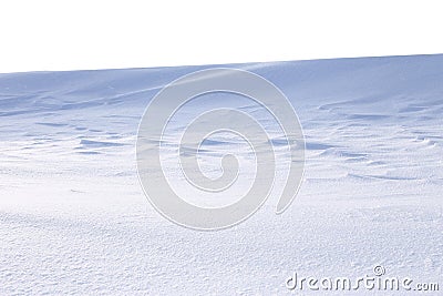 A large beautiful snowdrift isolated on white background.Winter snow background. A big snow drift Stock Photo