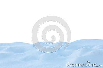 A large snowdrift isolated on white background.Winter snow background. A big snow drift Stock Photo