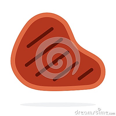 Large beef grilled steak vector flat isolated Vector Illustration