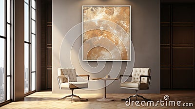 Large Beige Texture Art Piece For Luxurious Office Decor Stock Photo