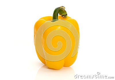 Large bell pepper yellow on white background Stock Photo