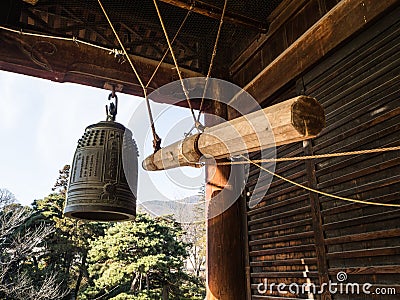 Large Bell Tower of Temple at japan Stock Photo