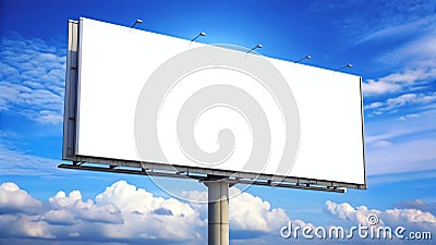 Large Billboard Mockup on a Captivating Blue Sky Stock Photo