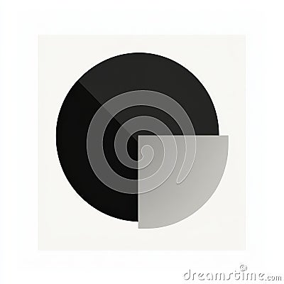 Geometric abstract shapes in contrasting colors displayed on a minimalist background in a modern art setting. Generative Stock Photo