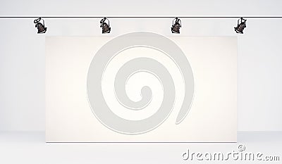 Large blank white poster mock-up background Stock Photo