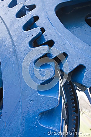 Large blue cogs Stock Photo