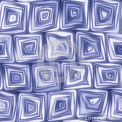 Large Blue Squiggly Swirly Spiral Squares Seamless Texture Pattern Stock Photo