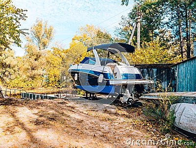 A large boat sushi, standing in the forest Stock Photo