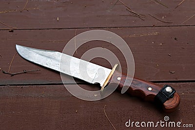 Large Bowie Knife Stock Photo