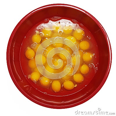 Large Bowl of Cracked Eggs Stock Photo