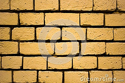 Large brickwork, yellow brick wall, sand color Stock Photo