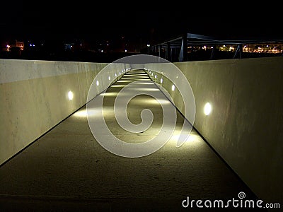 Large Bridge at Night Stock Photo