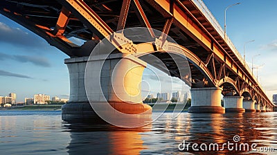 Large bridge over the river Stock Photo