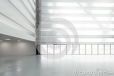 Large, bright hall in the business center Stock Photo