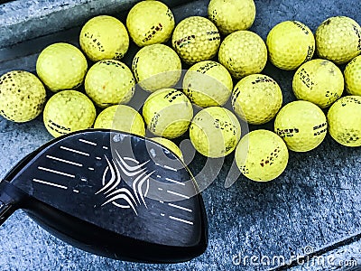 Practice Golf Balls Editorial Stock Photo