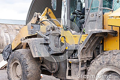 Large bulldozer rear and left Stock Photo