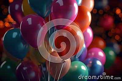 a large bunch of colored balloons Stock Photo