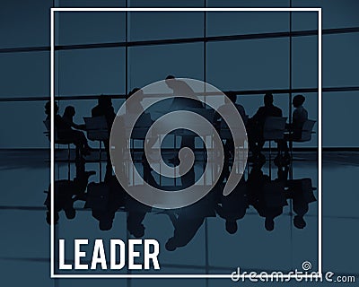 Large business meeting Leader Leadership Concept Stock Photo