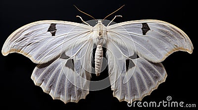 A large butterfly with black and white markings on its wings, AI Stock Photo