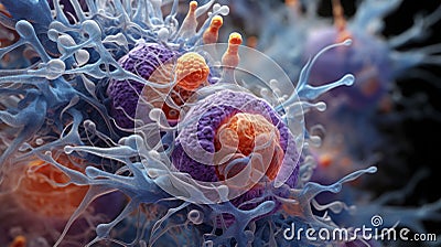 Hyper-realistic 3d Image Of Growing Cancer Cell With Elaborate Borders Stock Photo