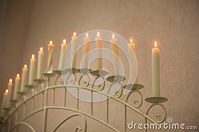Large candle, the candle in the long term Stock Photo