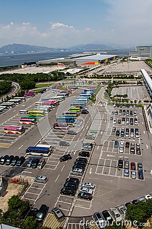 Large car park at Airport Editorial Stock Photo