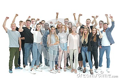 large casual group of happy diverse young people Stock Photo