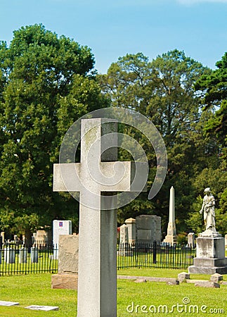 Large Cemetery Cross Stock Photo
