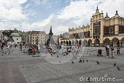 The large central market square in krakow poland europe Editorial Stock Photo