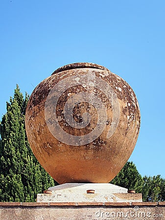 Large Ceramic Urn, Italy Stock Photo