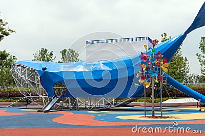 Large children's toy: Big Blue Whale Stock Photo