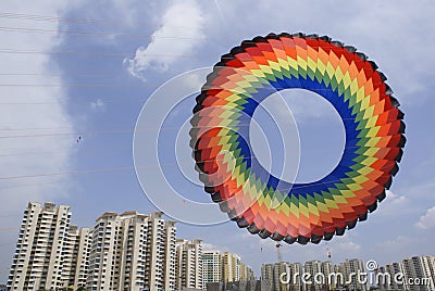 Large circular kite Stock Photo