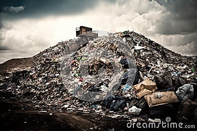 large city garbage landfill site overflowing with trash Stock Photo