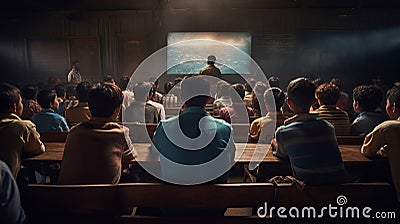 a large classroom with high level students working hard Stock Photo