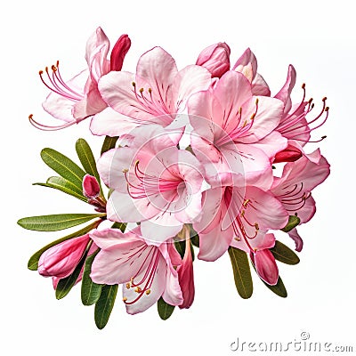 Real Azalea Flower Bouquet: Symbolism And Lifelike Renderings Cartoon Illustration