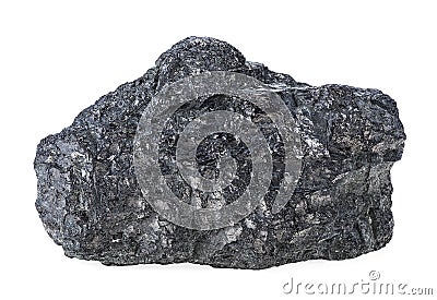 Large coal lump isolated on white background Stock Photo