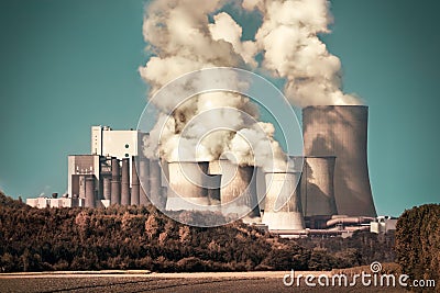 Large coal power plant Stock Photo
