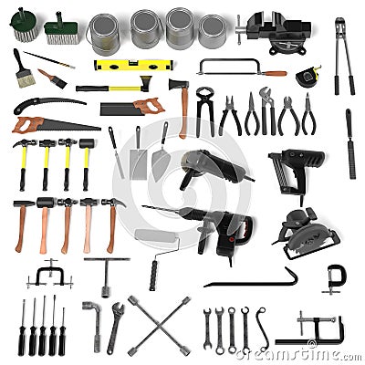 Large colection of tools Stock Photo