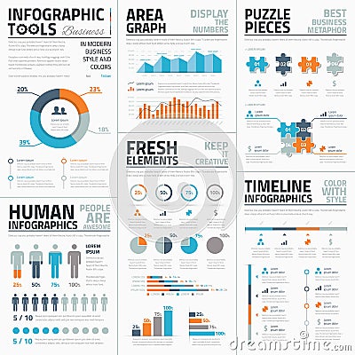 Large collection of infographic vector templates Stock Photo