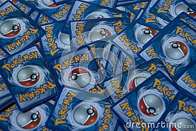 A large collection of old and rare Pokemon cards Editorial Stock Photo