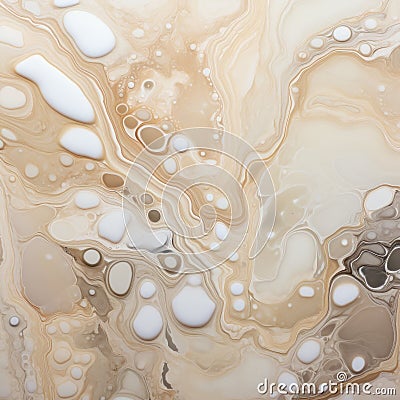 Fluid Abstractions: A Delicate Blend Of White And Tan In Slimy Marble Stock Photo