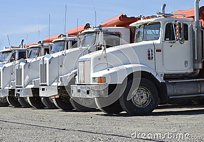 Large Commercial Trucks Stock Photo