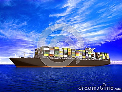 Large container ship Stock Photo