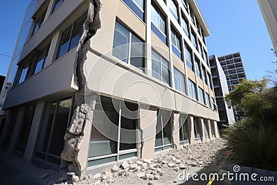 Large crack building. Generate Ai Stock Photo